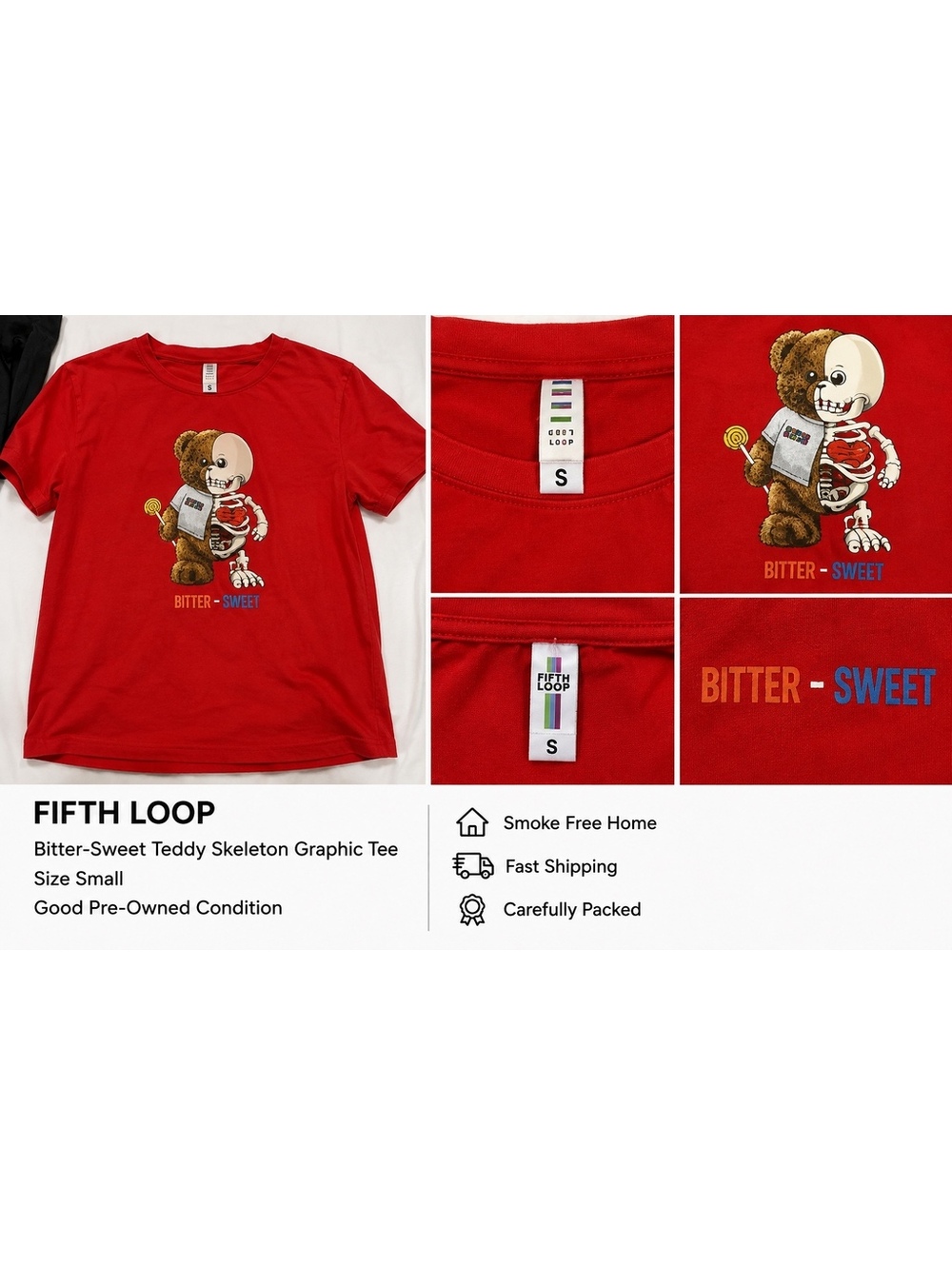 Fifth Loop “Bitter-Sweet” tee, size Small
